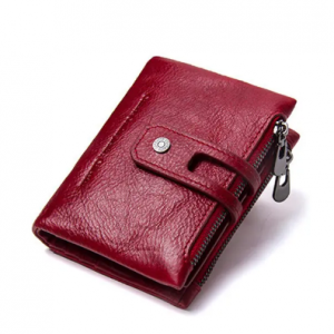 Women Retro Genuine Leather Multi-slots Bifold Small Short Wallets Card Holder Purse discountshub
