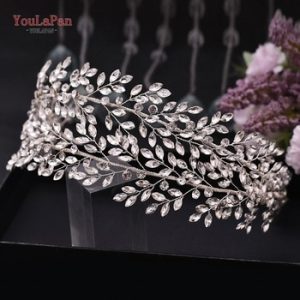 YouLaPan Rhinestone Bridal Hair Jewelry Bridal Tiaras Diamond Wedding Headpiece Bridal Crown Silver Crystal Headbands HP308-S discountshub