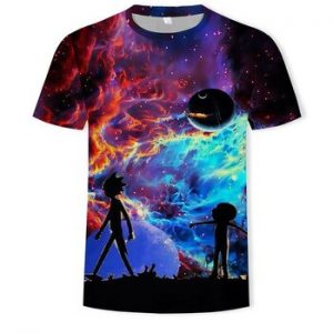 casual ricky and morty t shirt Galaxy tshirt 3D Funny Short Sleeve tshirts Streetwear Hip-hop tee shirt rick and morty homme discountshub