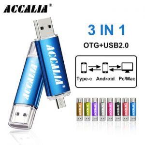 metal OTG 3 IN 1 Type-C pen drive 64GB flash usb memory 8GB pendrive 16GB 32GB usb flash drive 128GB OTG cle usb stick pen gift diswcountshub