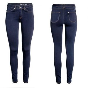 H & M Women Denim Jeggings Low Waist - Blue discountshub