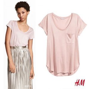 H & M Womens Loose Ss Top - Peach discountshub