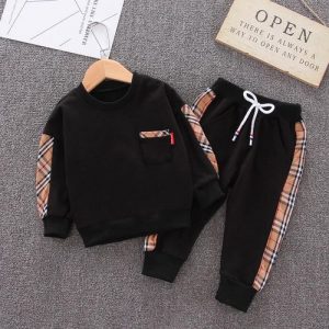 [2 Packs]Baby Boys Girls Clothes Soft Cute Long Sleeve Athletic Sweatshirt Tops Pants Outfit Set discountshub