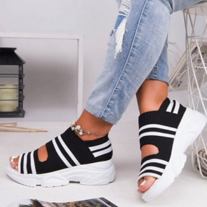 2020 Summer Women Sandals Open Toe Wedges Platform Ladies Shoes Knitting Lightweight Sneakers Sandals Big Size Zapatos Mujer discountshub