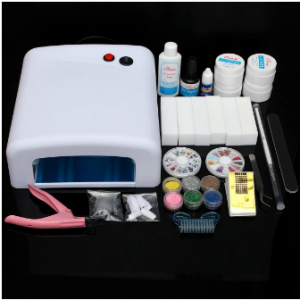 220V 36W Nail Art Set UV Gel Lamp Cuticle File Tips Kit discountshub