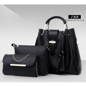 3 In 1 Ladies Handbag Set - Black discountshub