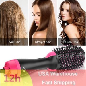 3 in 1 One Step Hair Dryer And Volumizer Hot Air Brush Negative Ion Dryer Straight&Curls Styling Salon Electric Hairdryer Brush discountshub
