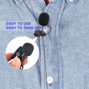 3.5mm Jack Handsfree Condenser Microphone With External Clip-on Lapel For IPhone, Samsung, Etc discountshub