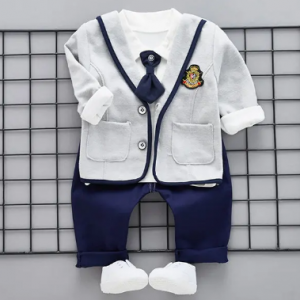 3Pcs Little Gentleman Baby Boys Cotton Outfits Clothes Sets For 6-36M discountshub