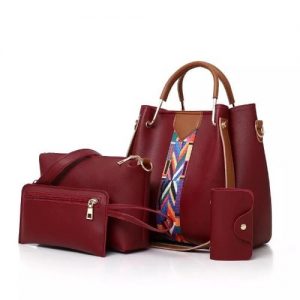 4 In 1 Ladies Handbag Set - Wine discountshub