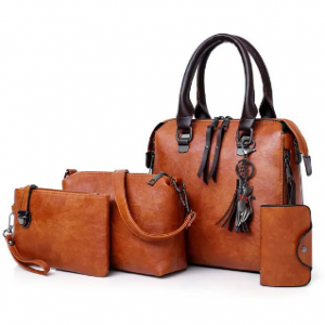 4 PCS Women Leather Handbags Vintage Multi-function Crossbody Bags discountshub