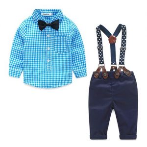 A Two-piece Shirt And Trousers For Boys In Spring 2019 Blue discountshub