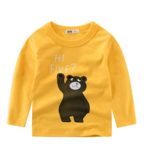 Bear Printed Boys Long Sleeve Tops For 2Y-12Y discountshub