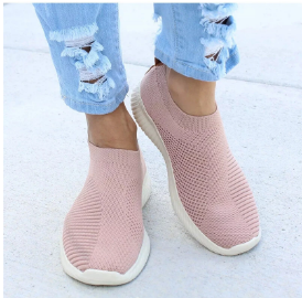 Big Size Women Running Sneakers Athletic Breathable Mesh Soft Vulcanized Socks Shoes discountshub