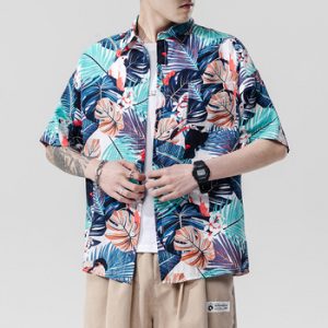 CHAIFENKO 2020 New Hot Summer Holiday Fashion Floral Short Sleeve Shirts Men Beach Hawaiian Leisure Loose Men Shirts Plus Size discountshub