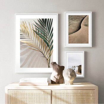 Canvas Painting Vintage Palm Leaf Landscape Poster Quotes Nordic Art Print Modern Scandinavian Wall Picture Living Room Decor discountshub
