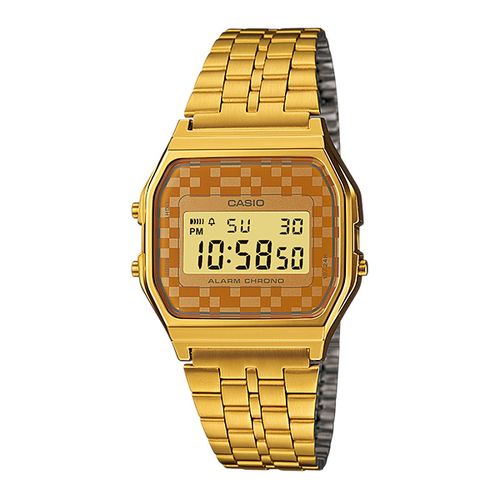 Casio A159WGEA-9ADF Men's Vintage Chrongoraph LCD Digital Watch - Gold discountshub
