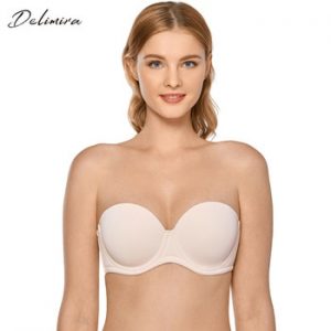 Delimira Women's Multiway Full Coverage Strapless Bra Underwire Contour Padded Plus Size discountshub