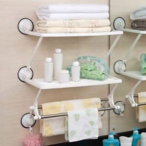 Double Layers Magic Suction Cup Kitchen And Bathroom Shelf discountshub