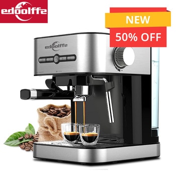 Edoolffe espresso coffee machine Built-In milk frother 15Bar Coffee Makers 1050W cappuccino machine automatic coffee machine discountshub
