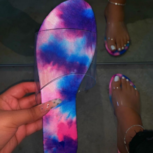 Fashion Print Beach slippers Transparent slippers footwear Women sandals Beach Shoes Travel Sandals PVC Slip-On Slippers discountshub