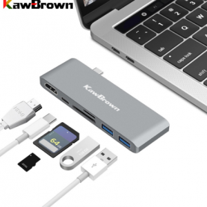 KawBrown USB C Hub Type C to HDMI USB 3.0 Support PD Charging Micro SD/SD Dock Station for Macbook Laptop Computer Accessories discountshub