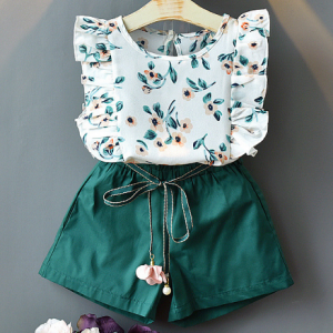 Kids Girls Clothing Sets Summer New Style Brand Baby Girls Clothes short Sleeve T-Shirt+Pant Dress 2Pcs Children Clothes Suits discountshub