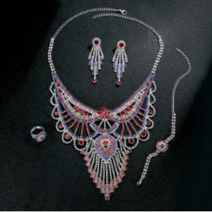 Luxury Jewelry Set Elegant Full Zircon Necklace Bracelet Set discountshub