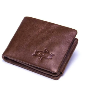 Men Trifold Cow Genuine Leather Short Wallet 4 Card Slot Purse discountshub