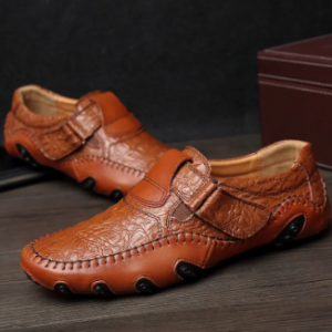 Menico Men Hand Stitching Leather Non Slip Large Size Casual Driving Shoes discountshub