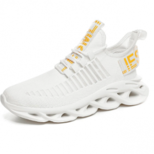 Mens Fabric Mesh Lightweight Sport Lace-up Running Shoes discountshub