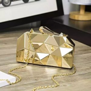 Metallic Clutch Purse - Gold discountshub