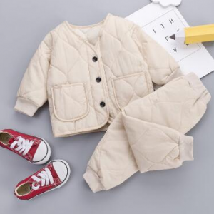 NEW Solid Warm Coat Cute Infant Newborn Baby Girl Clothes Long Pants 2pc/set Outfit Cotton Baby Boys Tracksuit Set 0-5 Years discountshub