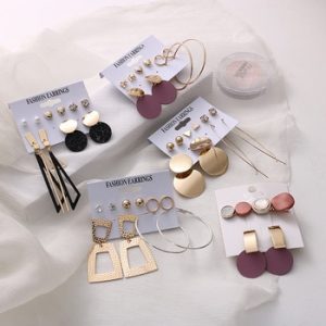New 2020 Trend Set Tassel Acrylic Earrings For Women Big Earrings Set Pearl Geometric Drop Earring DIY Fashion Jewelry discountshub
