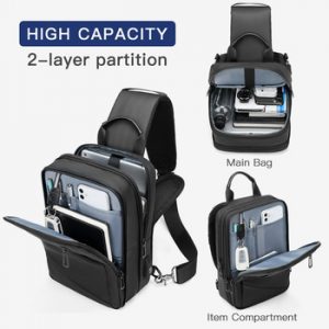 OZUKO Expandable Men Crossbody Bags Multifunction USB Charging Chest Pack Messengers Male Waterproof Shoulder Chest Bag 2020 NEW discountshub