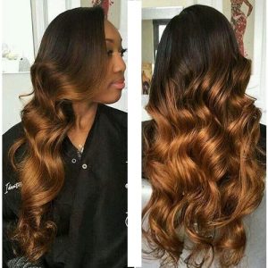 Ombre Bouncy Romance Curl Hair - Dark Gold + Free Gift discountshub