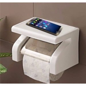 Plastic Toilet Roll Holder - White discountshub