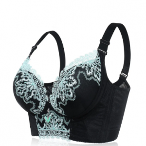 Plus Size Wireless Lace Patchwork Gather Full Coverage Bras discountshub