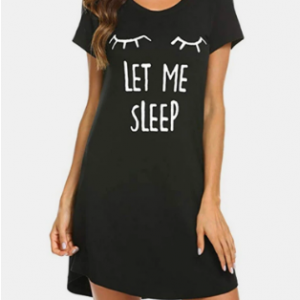 Plus Size Women Pajamas Cute Animal Print Letters Cotton Softies Nightdress For Summer discountshub
