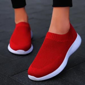 Plus Size Women Walking Breathable Air Mesh Knit Slip On Sneakers Trainers Shoes discountshub
