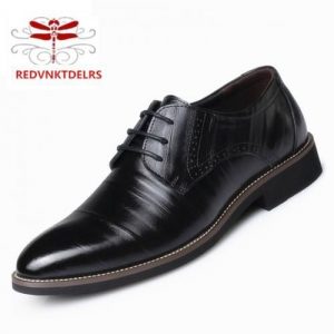 REDVNK Men's Formal Detailed Black Plain Oxford Shoes discountshub
