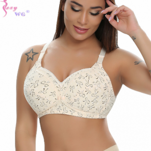 SEXYWG Maternity Nursing Bra Hands Free Breast Feeding Pump Pumping Breast Maternity Nursing Bra Plus Size Flower Cotton No Pad discountshub