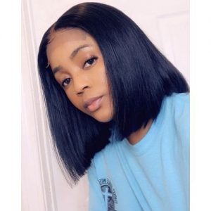 Silky Blunt Cut Hair With Closure discountshub