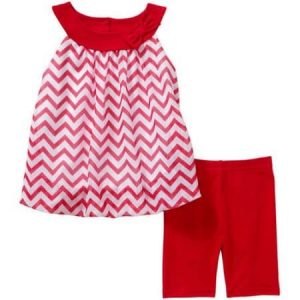 Healthtex Sleeveless Chiffon Top and Matching Leggings - Red discountshub