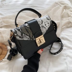 Small Hand Bags for Women 2020 New Serpentine Fashion Shoulder Bag High Quality PU Leather Crossbody Bag Ladies Flap Handbags discountshub