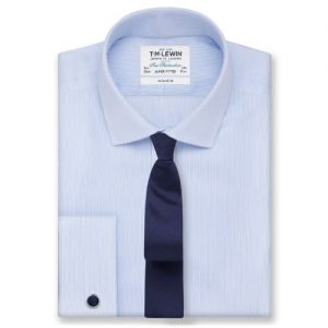 T.M Lewin Non-iron Super Fitted Blue Stripe Shirt discountshub