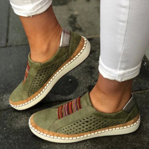 Large Size Women Breathable Hollow Splicing Flat Loafers discountshub