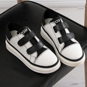 Women Concise Style Hook Loop Color Match Casual White Shoes discountshub