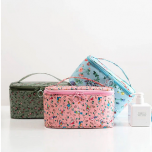 Women Faux Leather Wash Bag Waterproof Printing Travel Cosmetic Bag discountshub