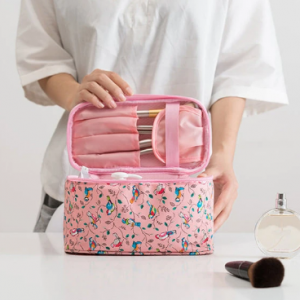 Women Faux Leather Wash Bag Waterproof Printing Travel Cosmetic Bag discountshub
